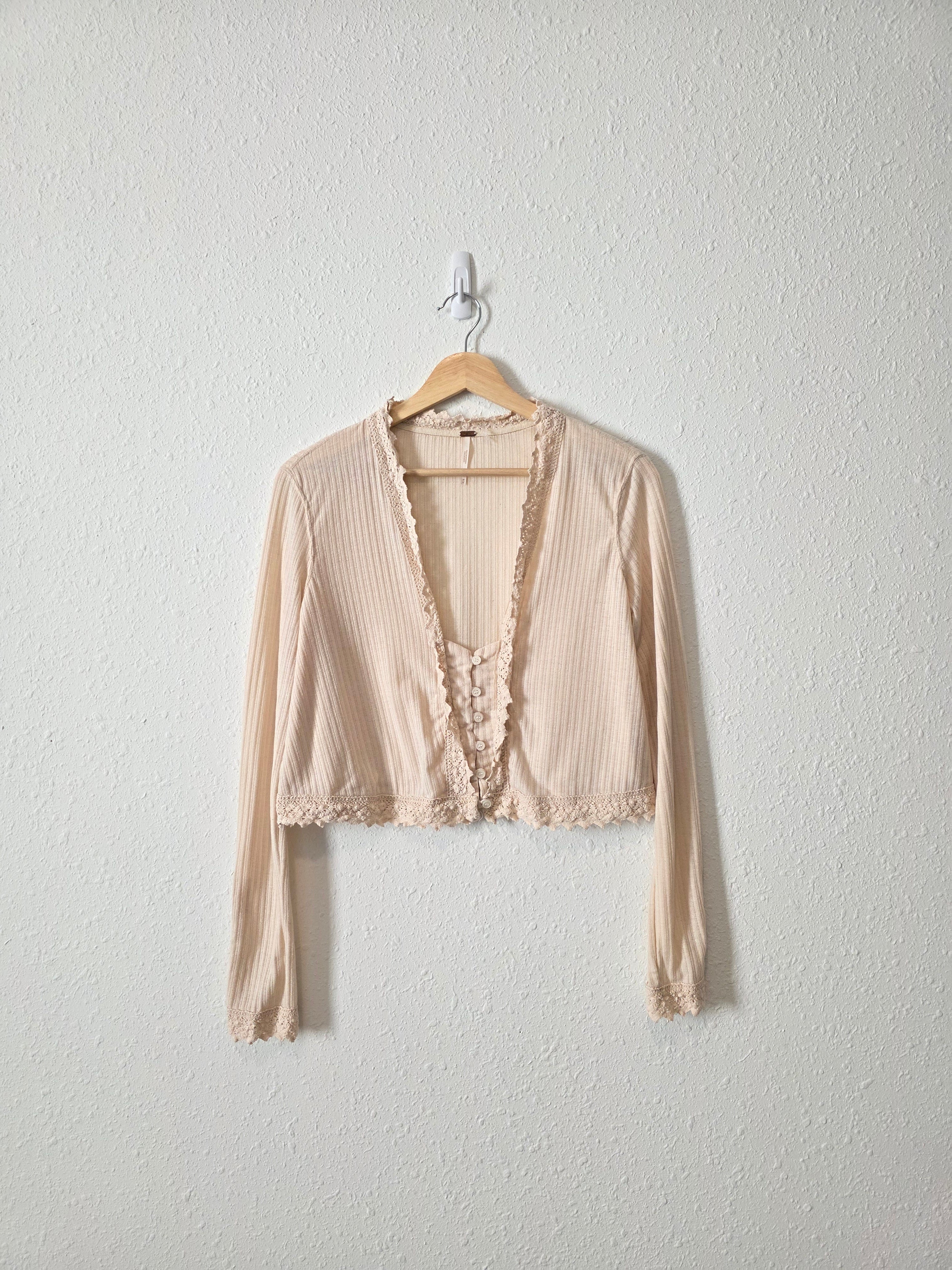 Free People Crochet Ribbed Top (M)