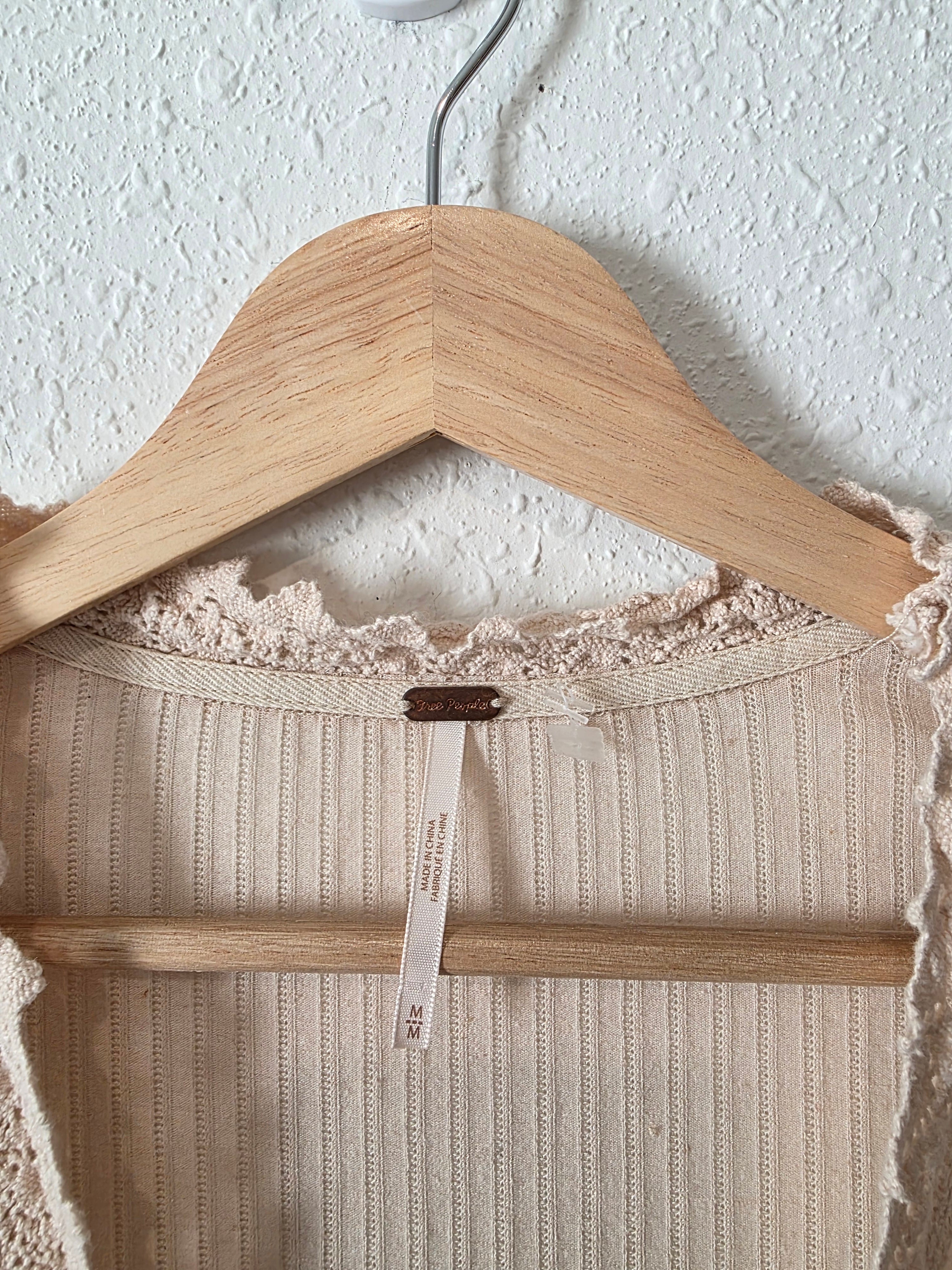 Free People Crochet Ribbed Top (M)