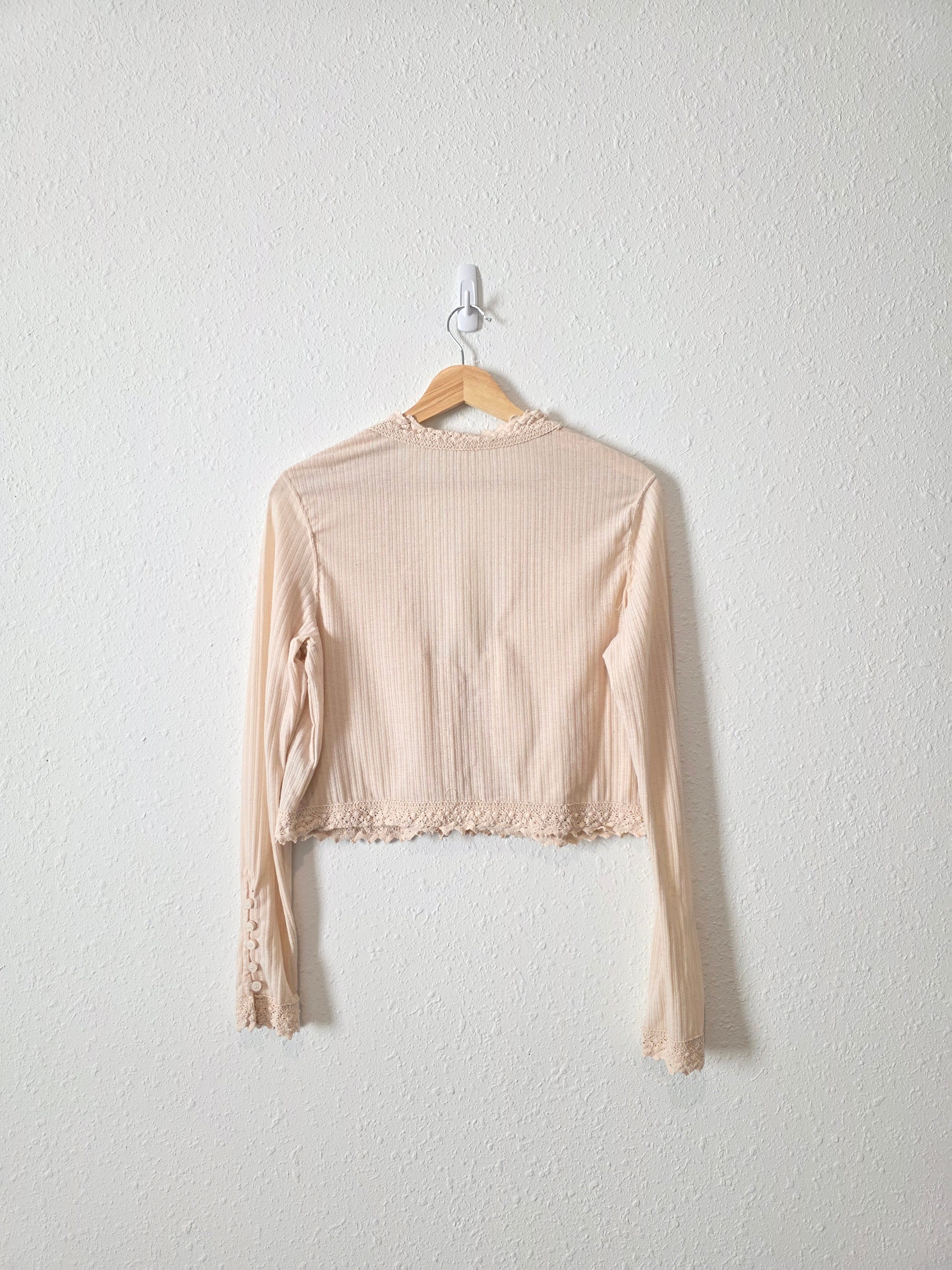 Free People Crochet Ribbed Top (M)