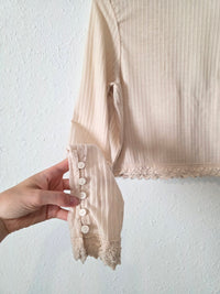 Free People Crochet Ribbed Top (M)