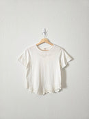 Free People Floral Eyelet Tee (S)