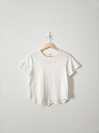 Free People Floral Eyelet Tee (S)