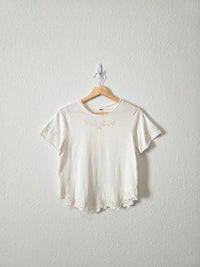 Free People Floral Eyelet Tee (S)