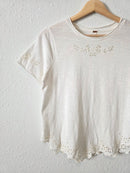 Free People Floral Eyelet Tee (S)