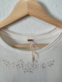 Free People Floral Eyelet Tee (S)