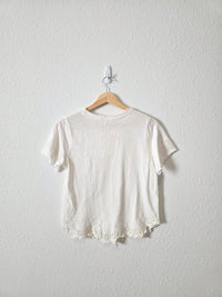 Free People Floral Eyelet Tee (S)