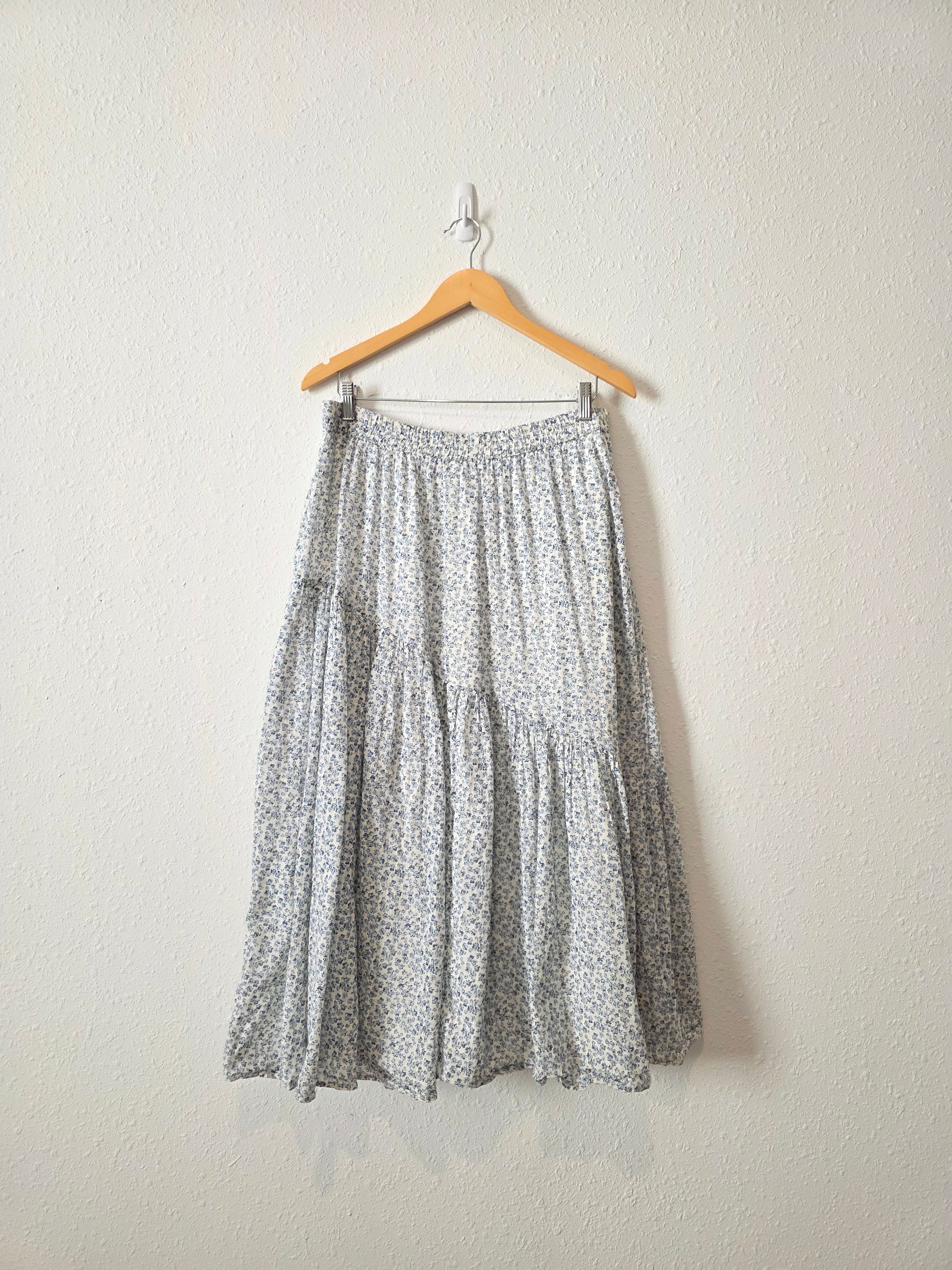 Floral Cotton Midi Skirt (XL)