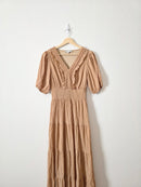 Neutral Smocked Maxi Dress (S)