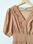 Neutral Smocked Maxi Dress (S)
