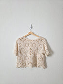 Neutral Crochet Knit Top (S)