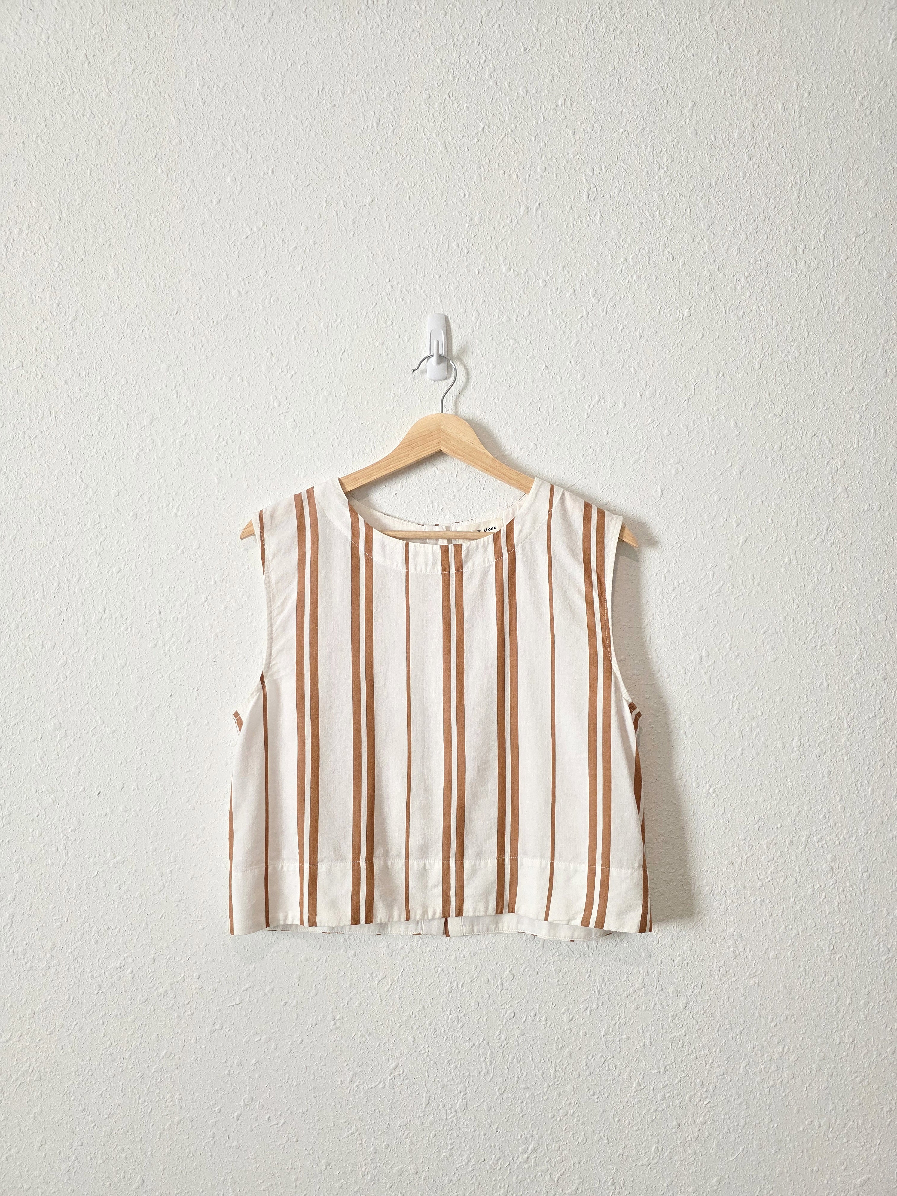 Cloth & Stone Striped Button Back Tank (S)