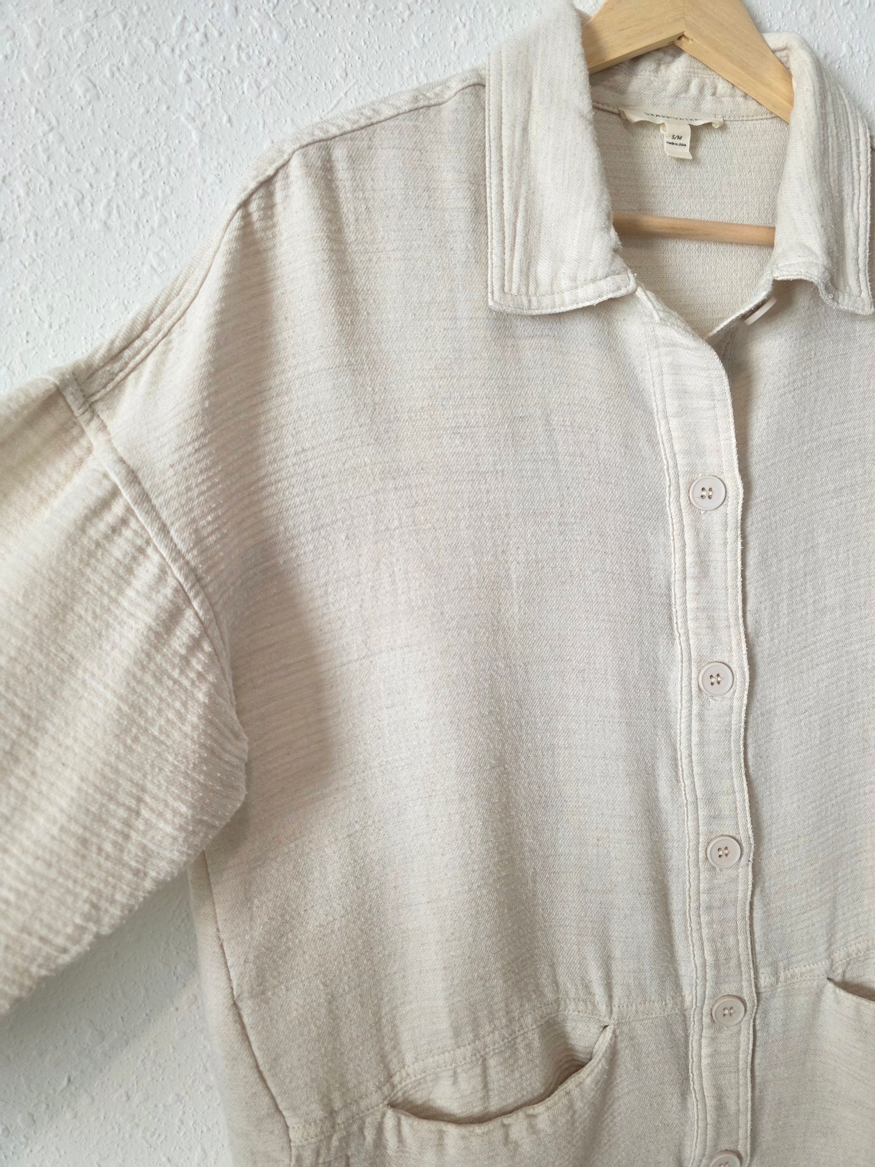 Grade & Gather Oat Button Up Jacket (S/M)