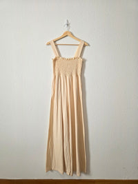 Roxy Smocked Wide Leg Jumpsuit (M)