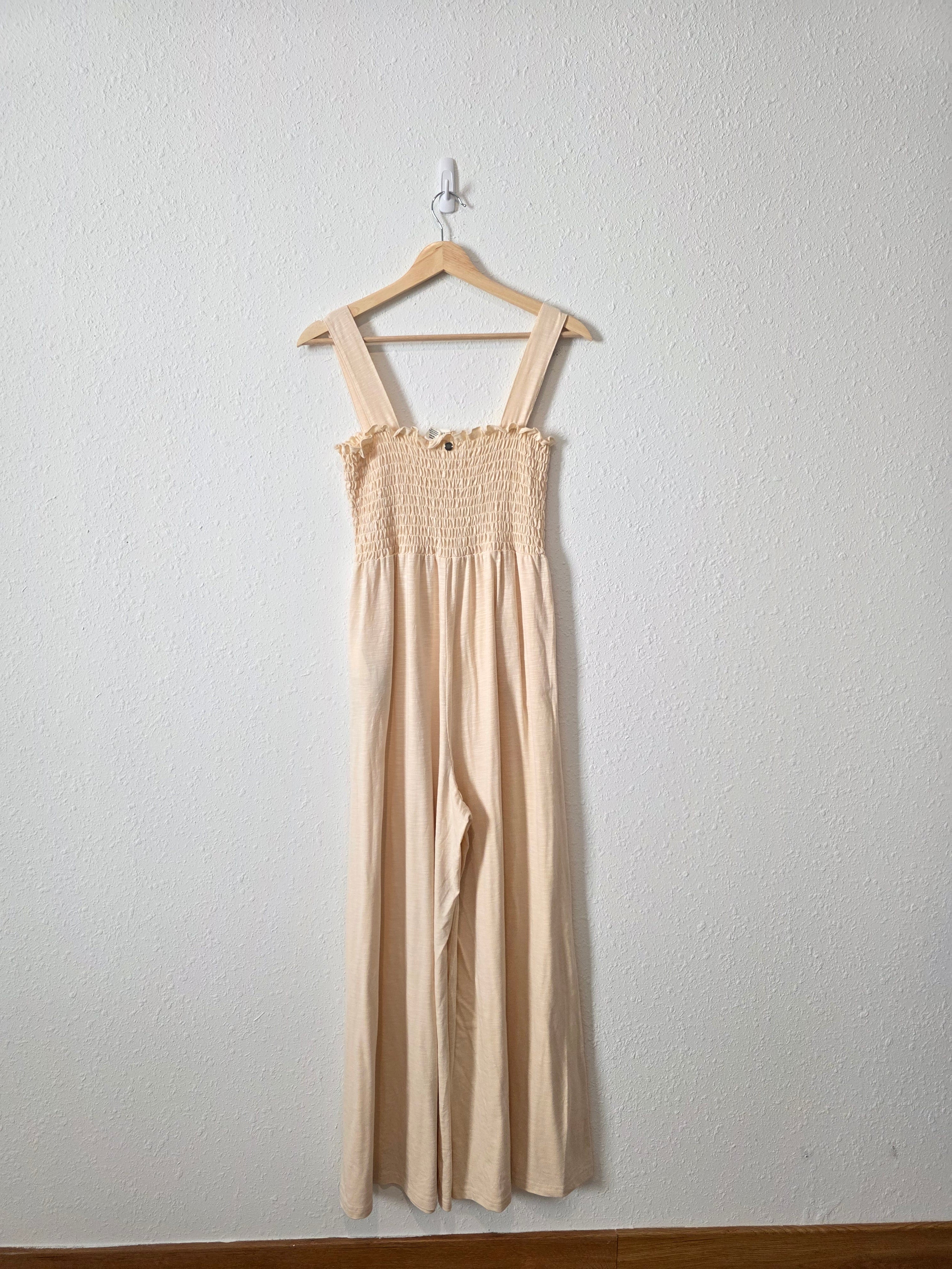 Roxy Smocked Wide Leg Jumpsuit (M)