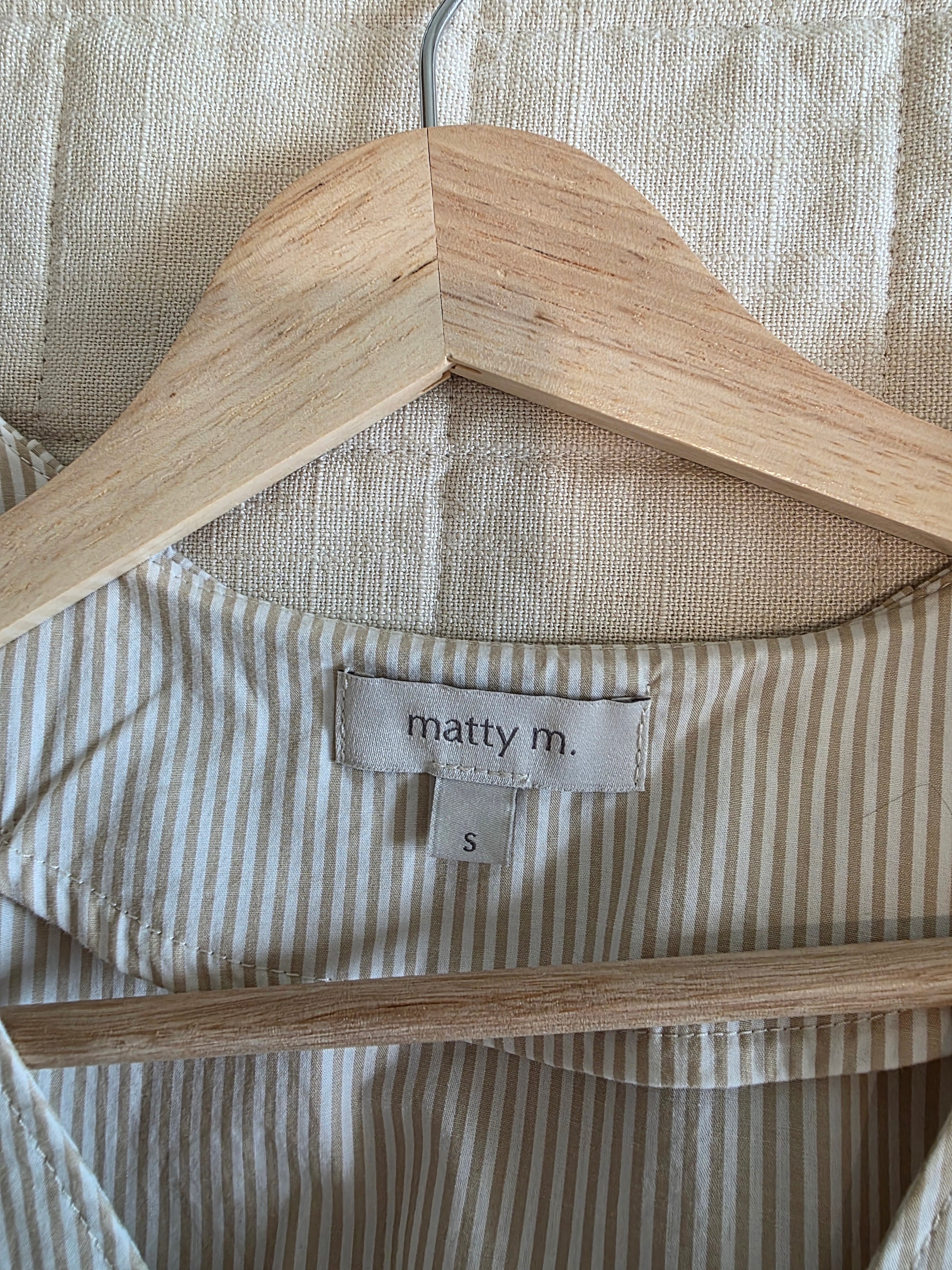 Neutral Striped Mini Dress (S)