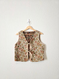 Floral Tie Front Vest (6)