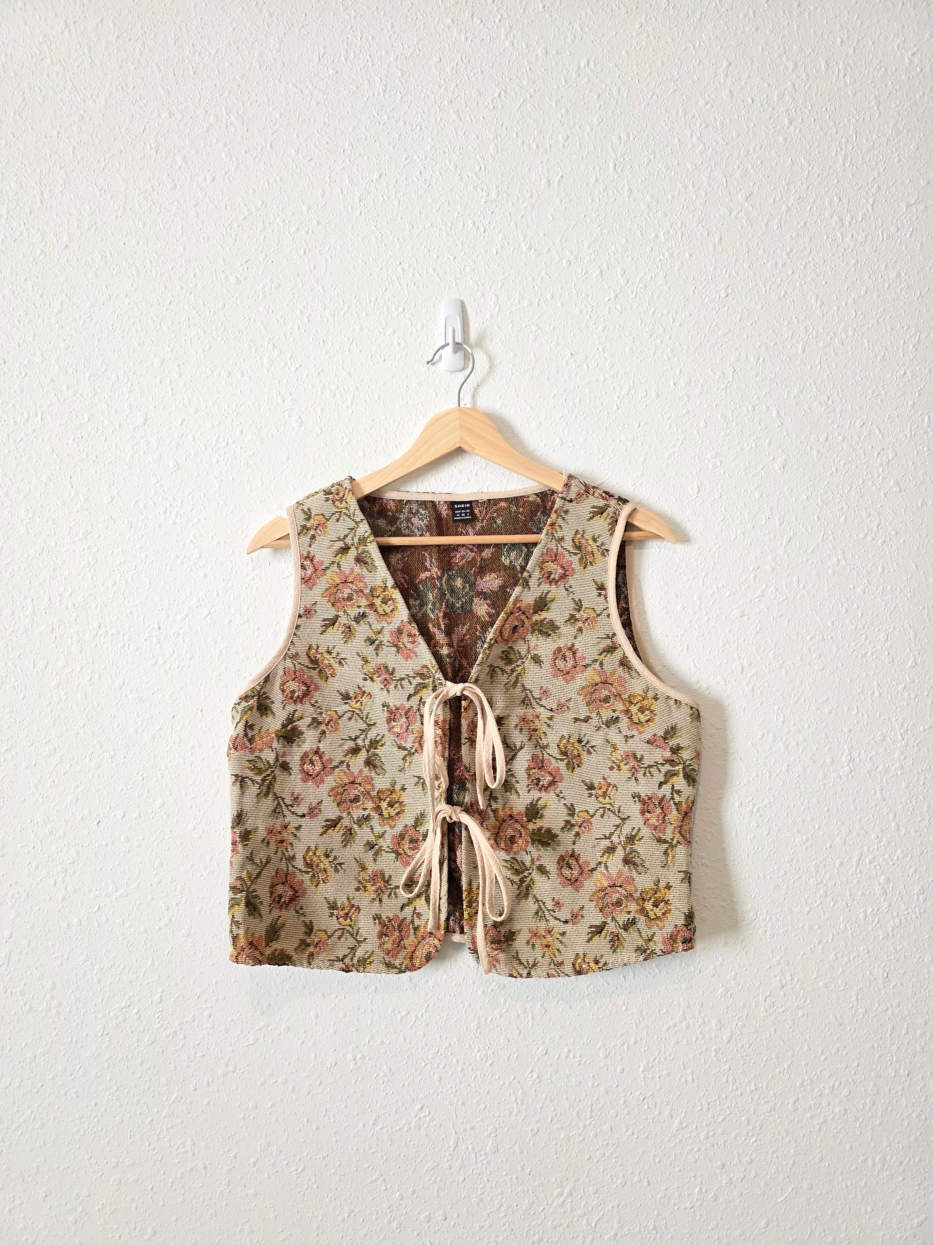Floral Tie Front Vest (6)