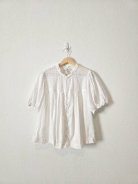 White Cotton Eyelet Blouse (1X)