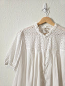 White Cotton Eyelet Blouse (1X)