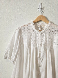 White Cotton Eyelet Blouse (1X)