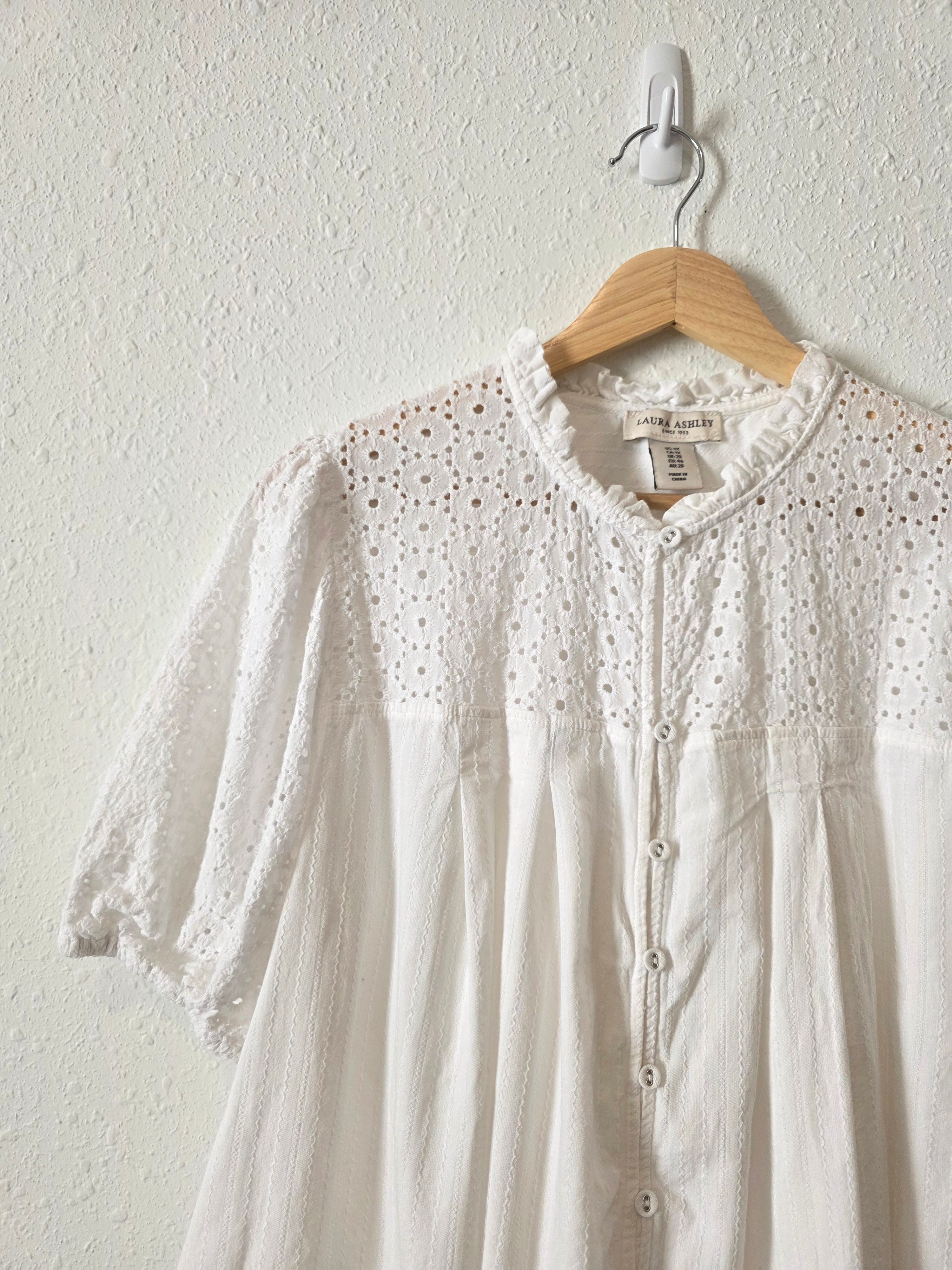 White Cotton Eyelet Blouse (1X)