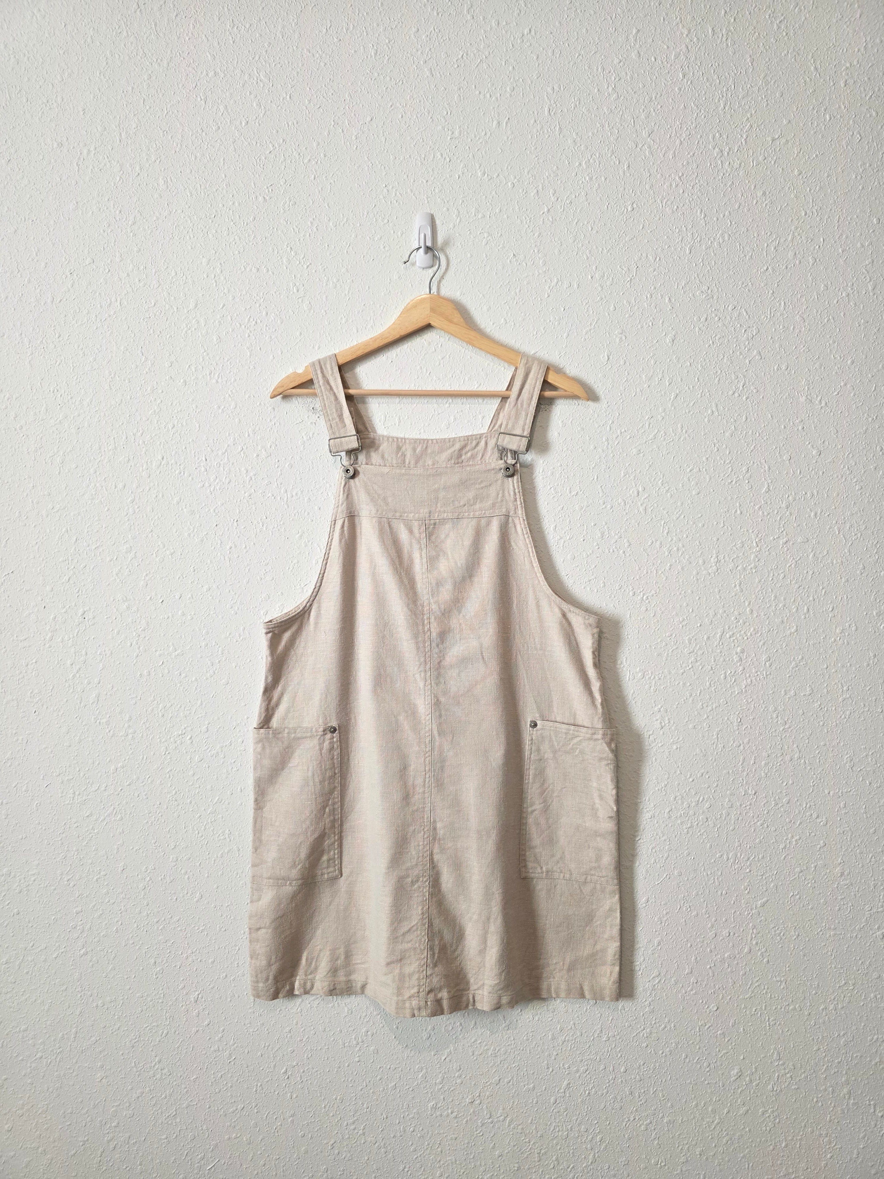 Vintage Linen Cotton Overall Dress (S)