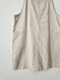 Vintage Linen Cotton Overall Dress (S)