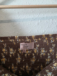 NEW Brown Floral Smocked Top (M)