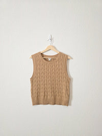 J.Crew Brown Cable Knit Vest (S)