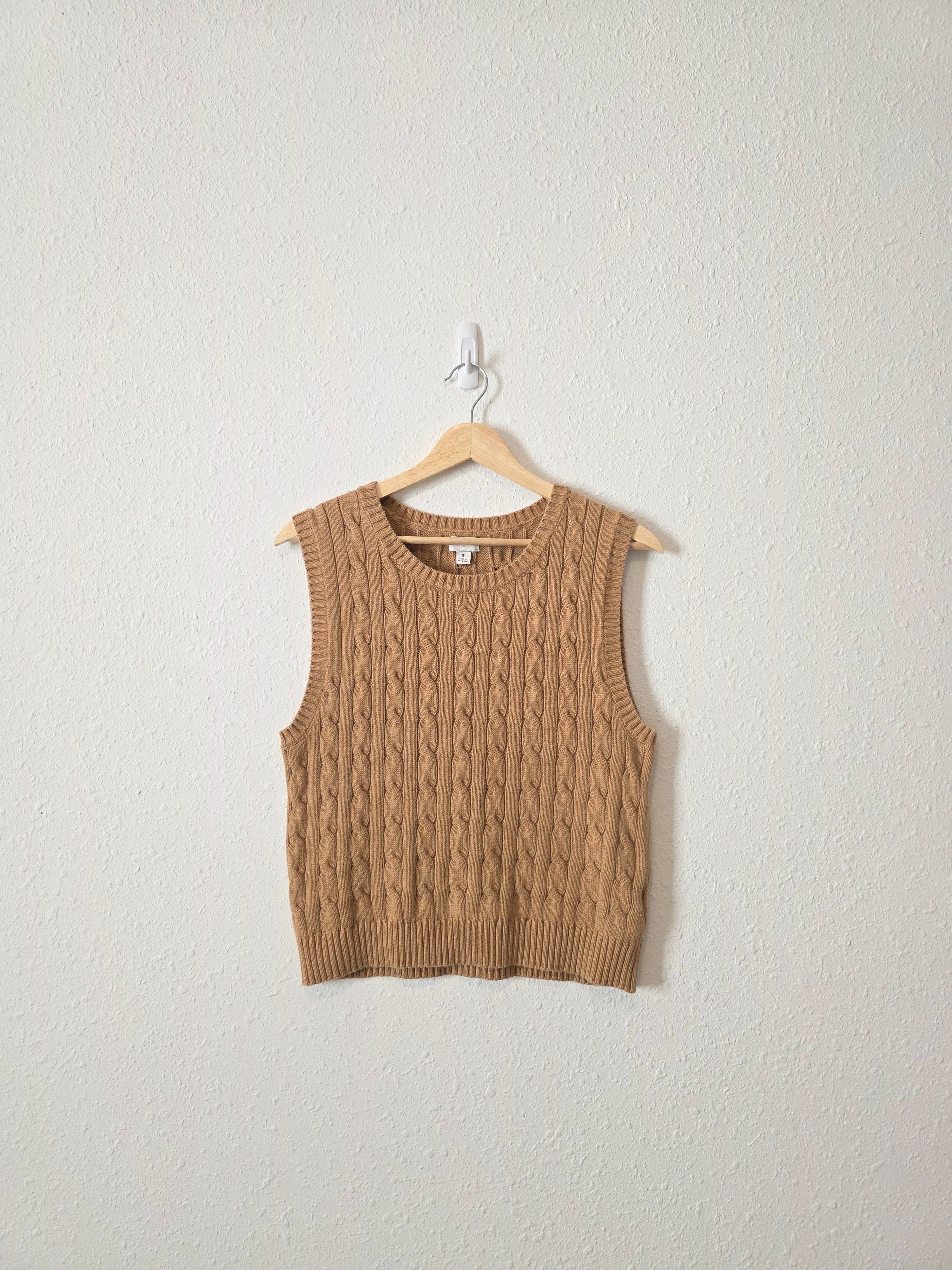 J.Crew Brown Cable Knit Vest (S)