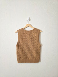 J.Crew Brown Cable Knit Vest (S)