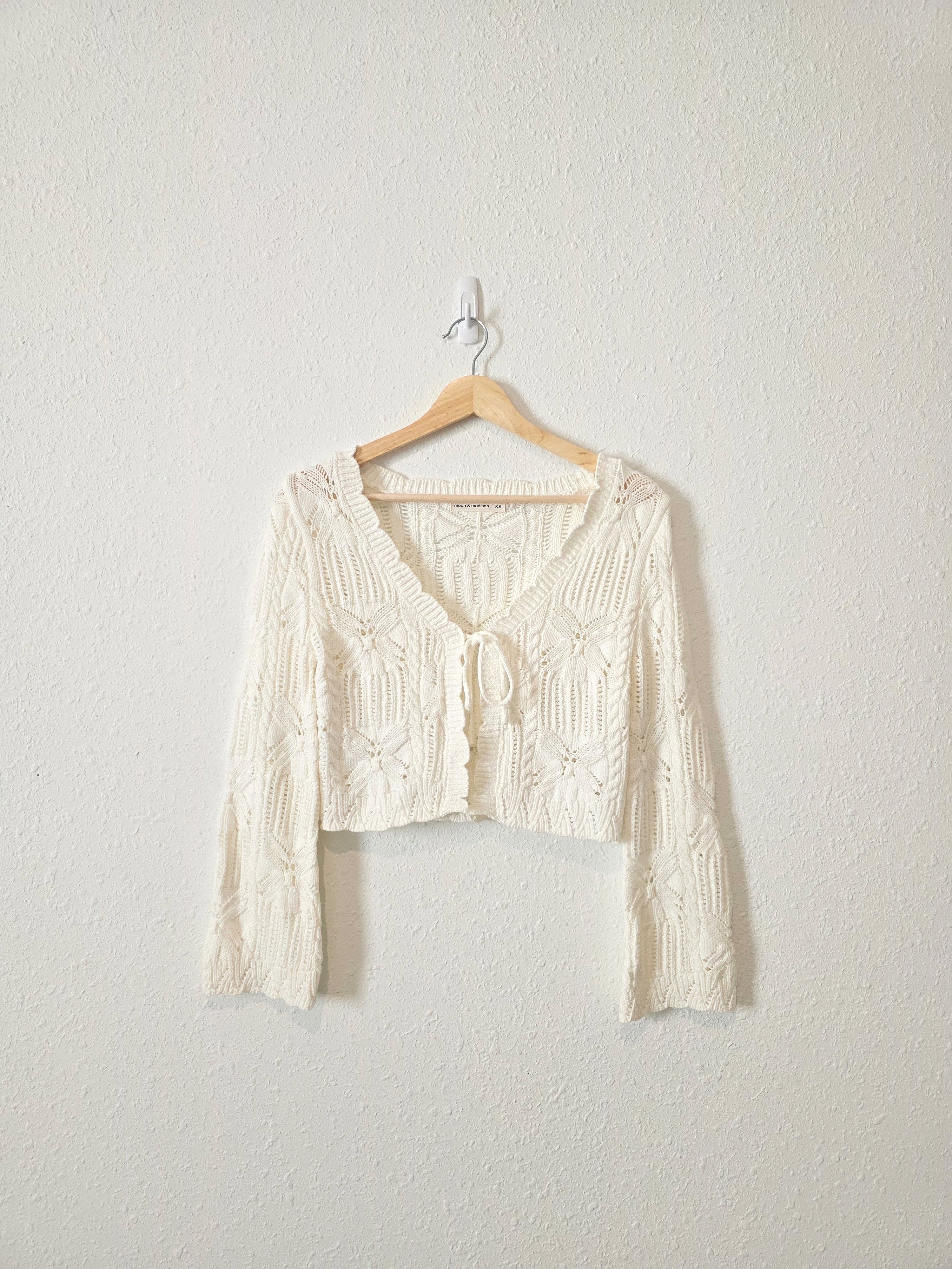 Neutral Tie Front Sweater (XS)