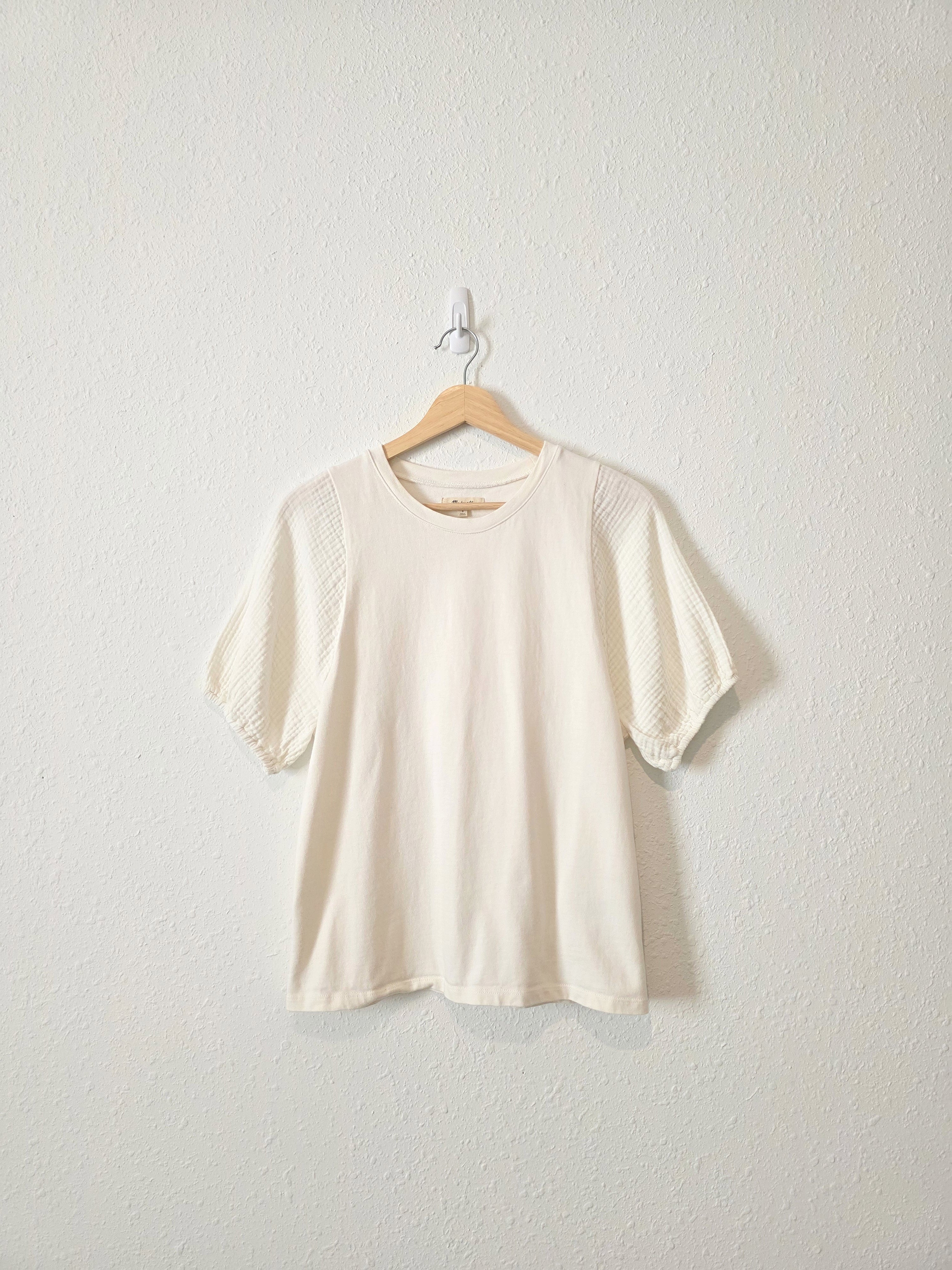 Madewell Gauze Sleeve Cotton Tee (S)