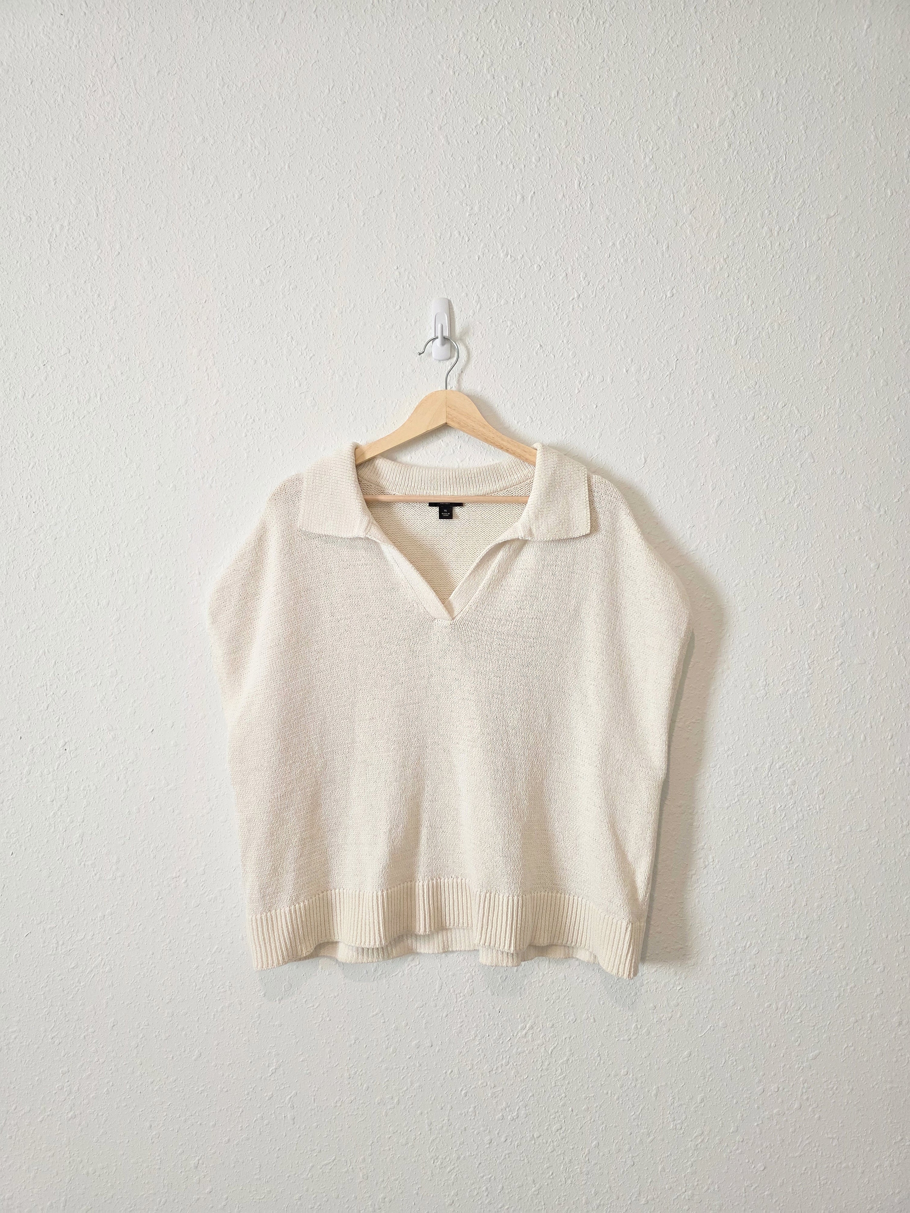 Cream Collared Sweater Vest (XL)