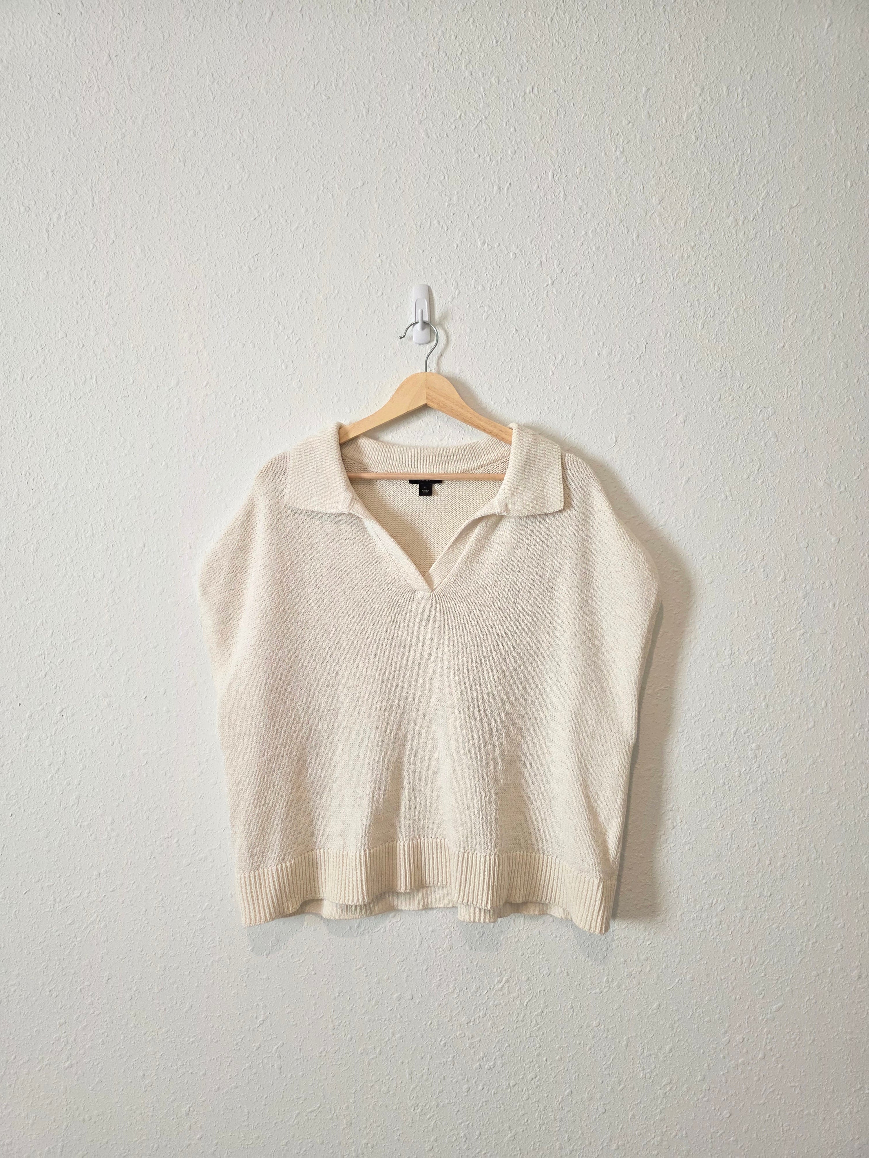 Cream Collared Sweater Vest (XL)