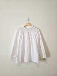 Loft White Puff Sleeve Blouse (XL)