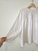 Loft White Puff Sleeve Blouse (XL)