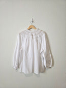 Loft White Puff Sleeve Blouse (XL)