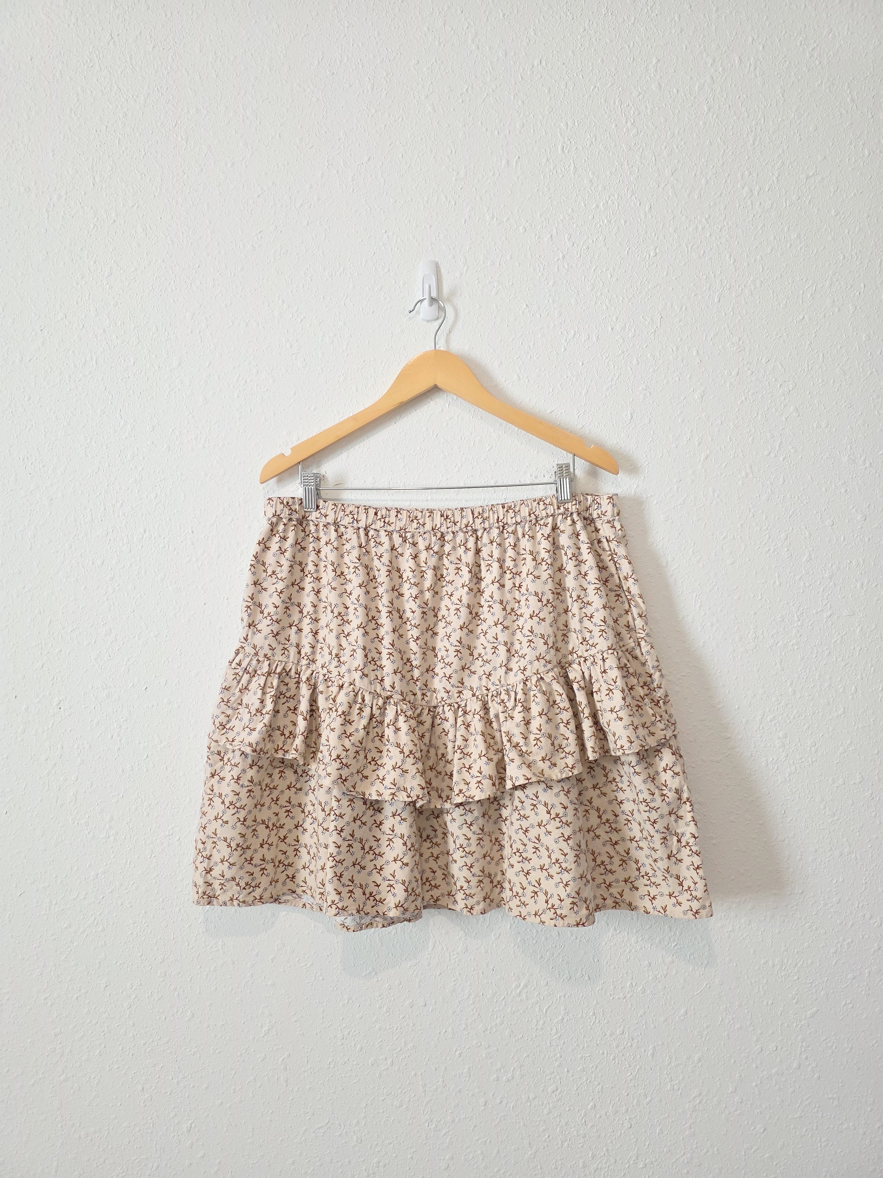 Madewell Floral Ruffle Mini Skirt (XL)
