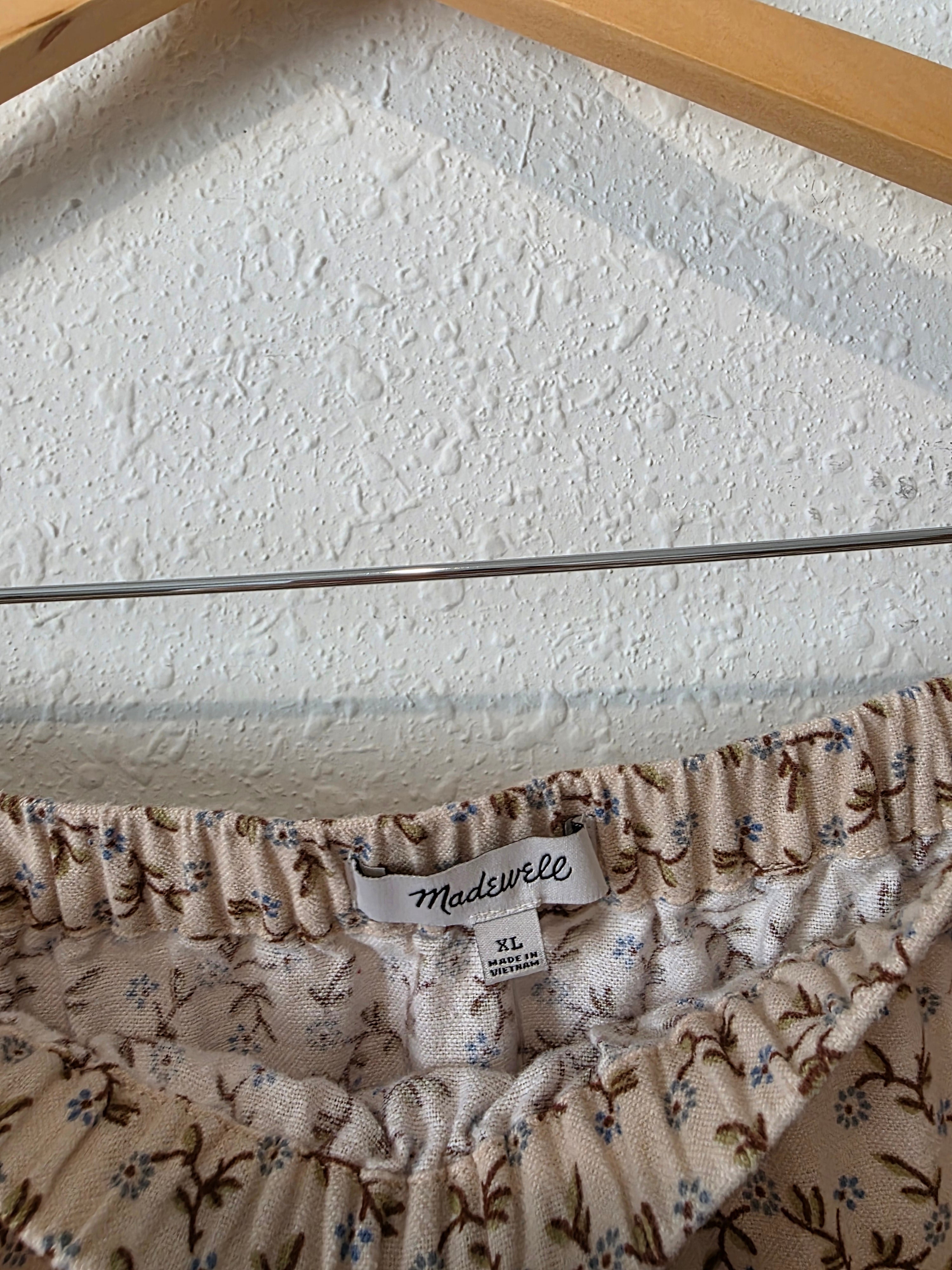 Madewell Floral Ruffle Mini Skirt (XL)
