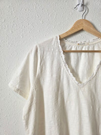 Marine Layer Crochet Cotton Tee (L)