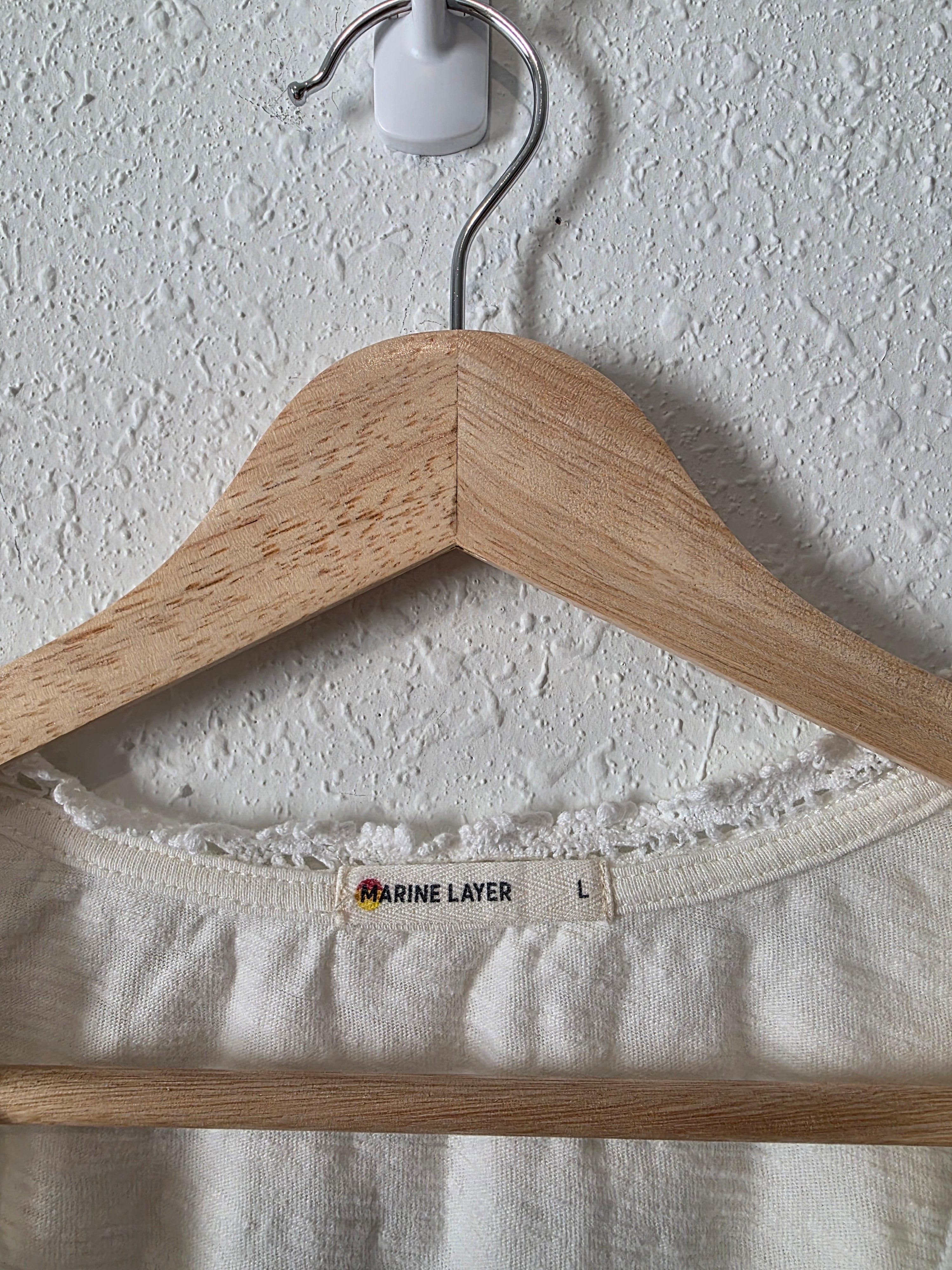 Marine Layer Crochet Cotton Tee (L)