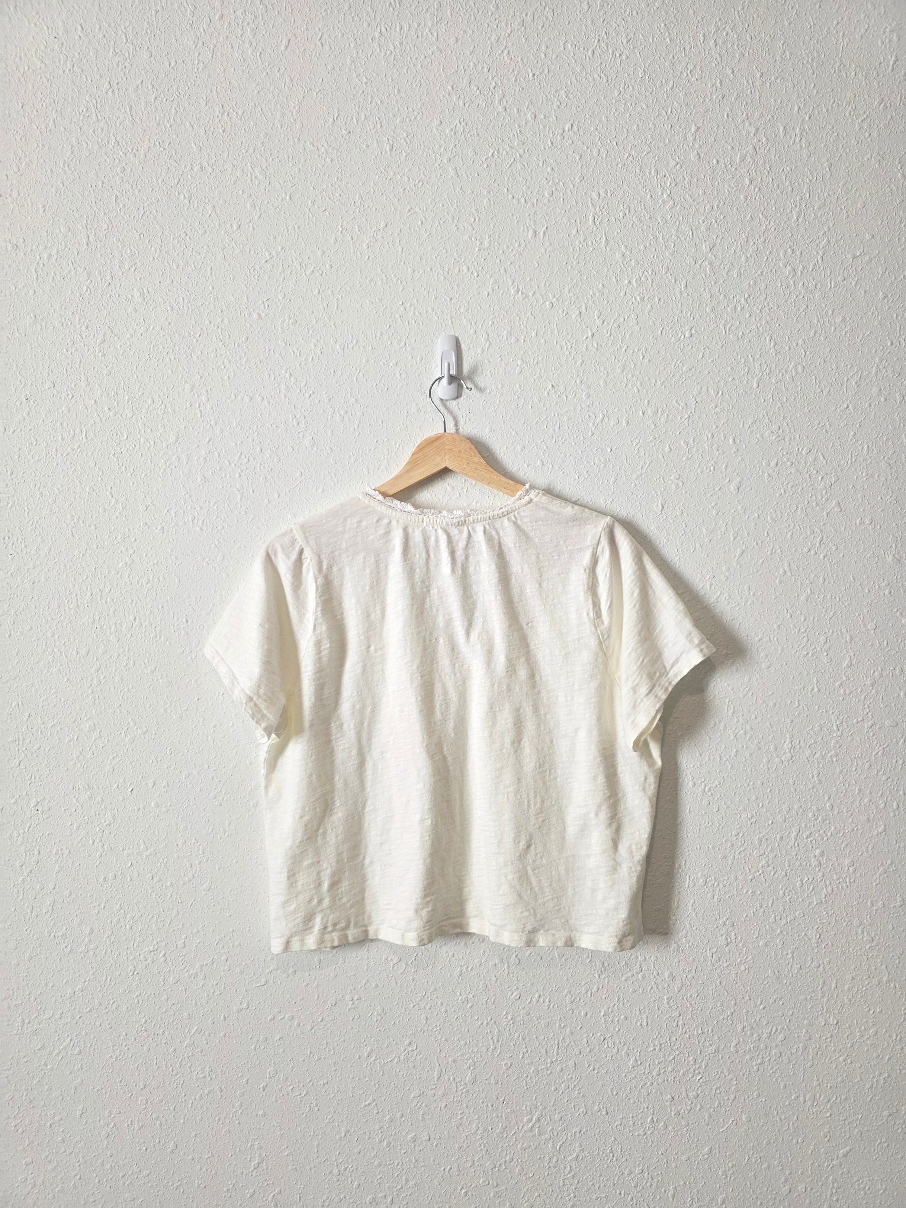 Marine Layer Crochet Cotton Tee (L)