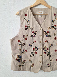 Vintage Floral Embroidered Vest (L)