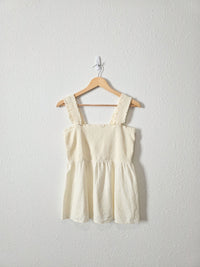 Linen Blend Smocked Tank (M)