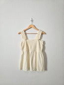 Linen Blend Smocked Tank (M)
