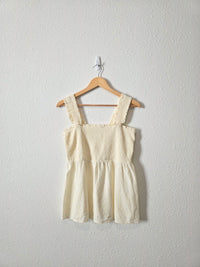 Linen Blend Smocked Tank (M)