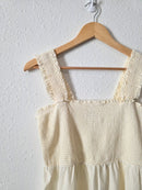 Linen Blend Smocked Tank (M)