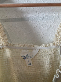 Linen Blend Smocked Tank (M)