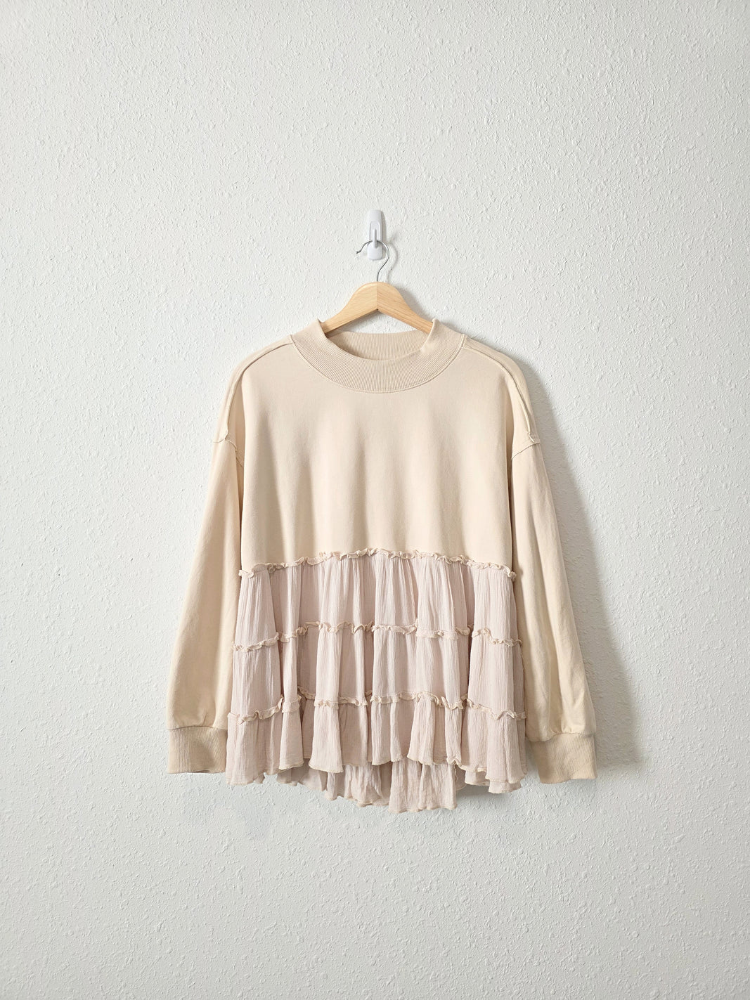 Listicle Ruffle Babydoll Sweater (S)